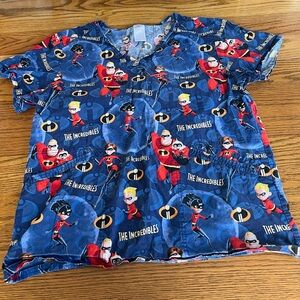 Disney Incredibles unisex size medium scrubtop